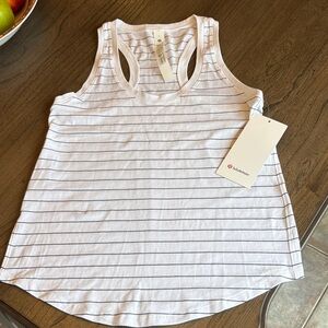 lululemon athletica White Tank Top with Black Stripes